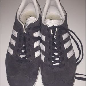 Grey adidas gazelles